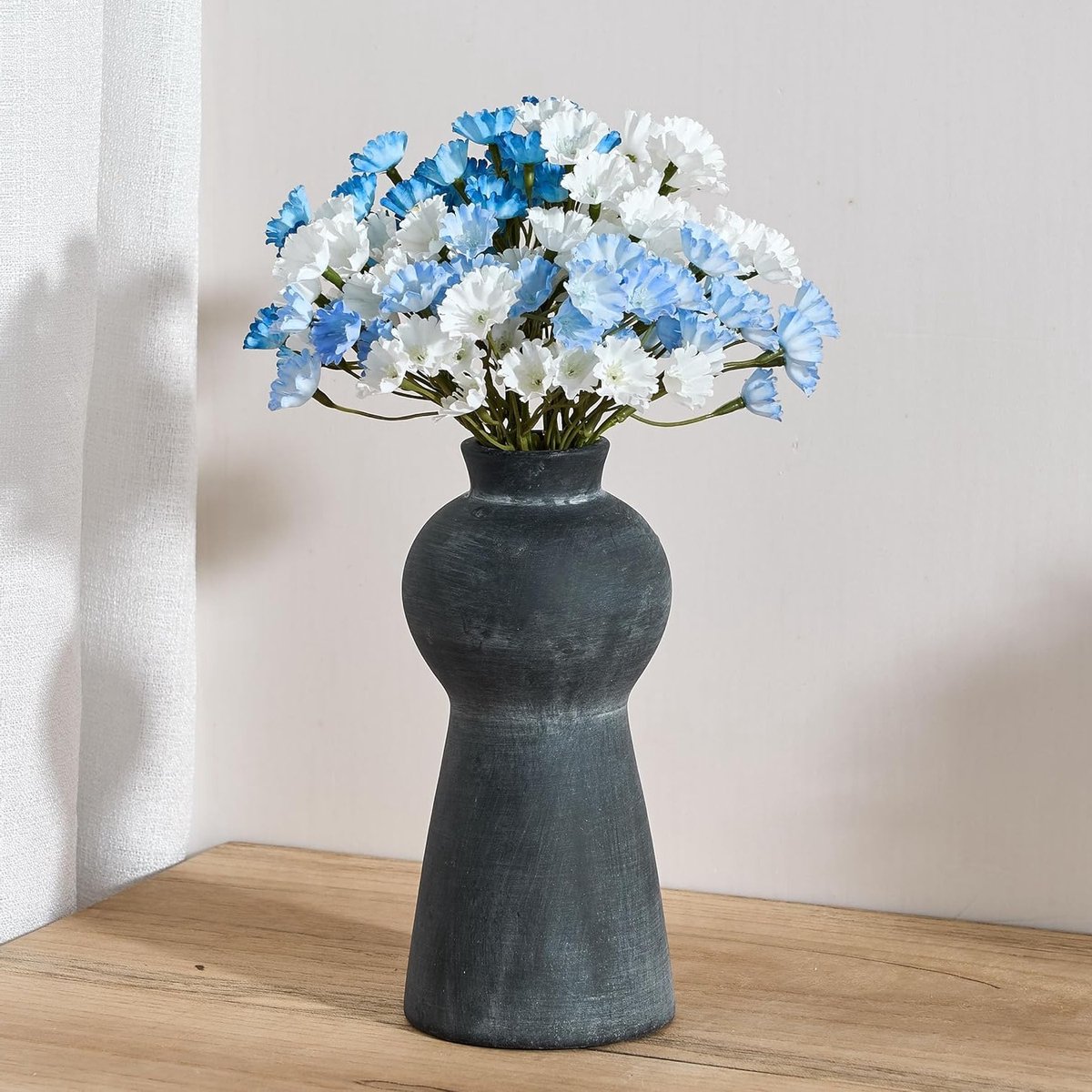 Rustieke bloemenvaas van keramiek, 20 cm boho stijl voor huisdecoratie, terracotta vaas vo