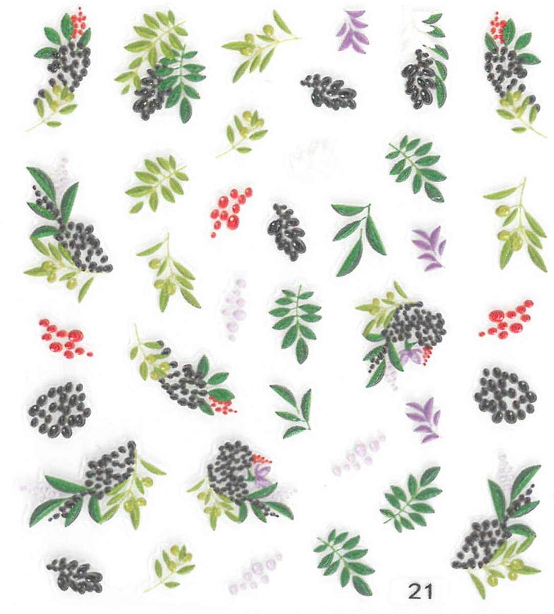Allepaznokcie - 5D Nagelstickers - Zelfklevende Bladeren - Nr 21