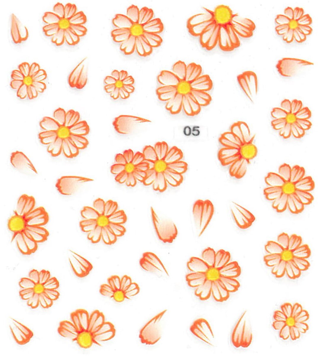 Allepaznokcie - 5D Zelfklevende Nagelstickers - Bloemen Nr 05