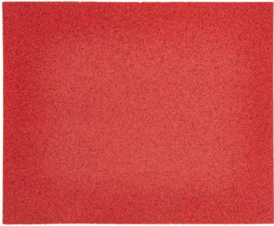 Rood schuurpapier met een korrelgrootte van 80.