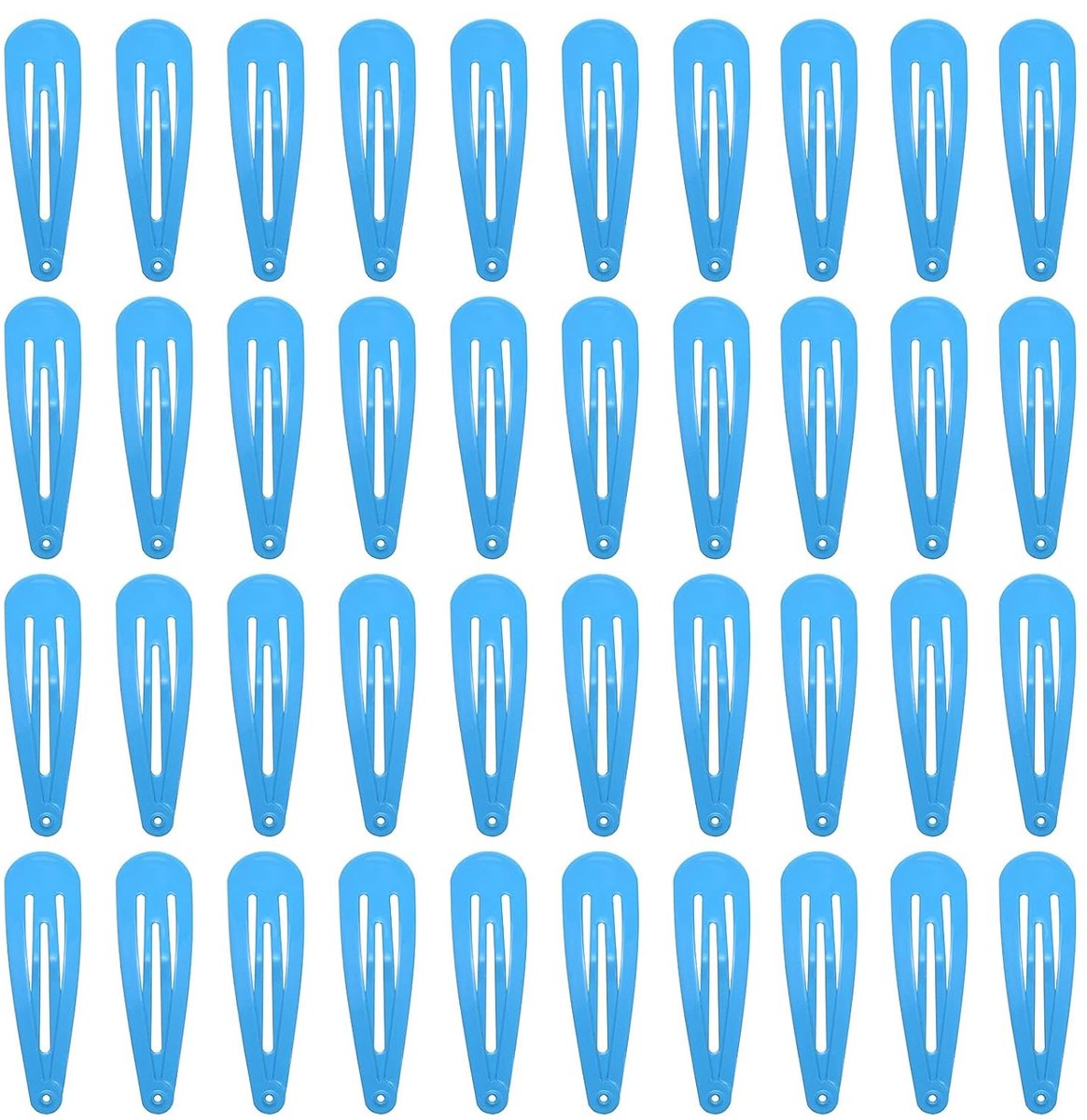 40 stuks haarspelden voor meisjes, 5 cm metaal, snap-haarspelden voor vrouwen, haaraccessoires (turquoise-blauw)