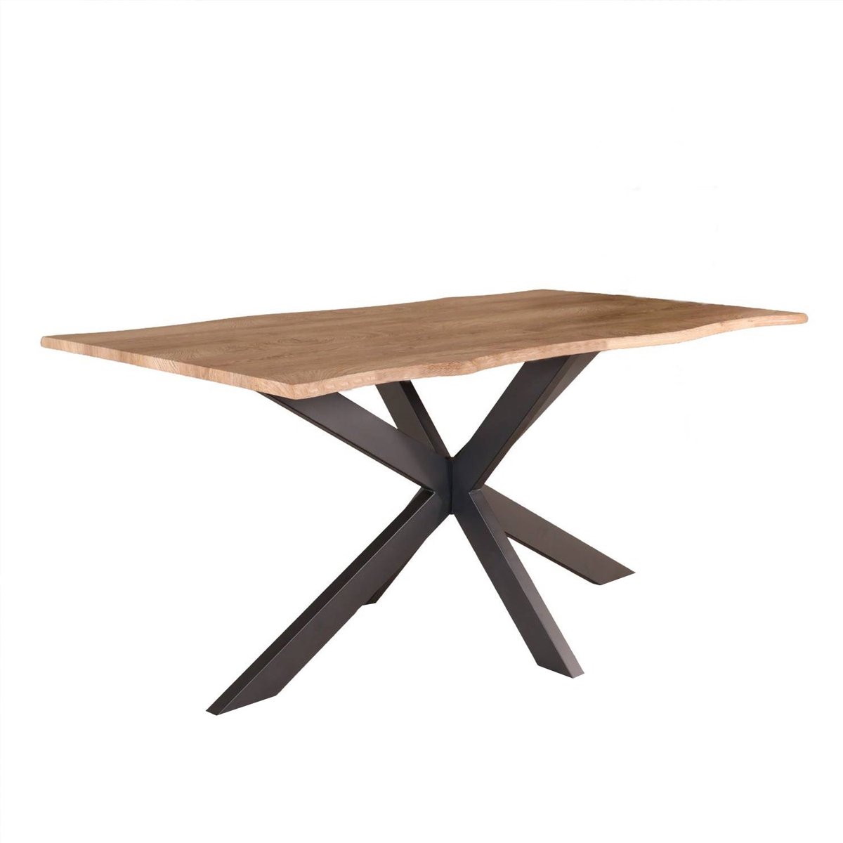 Lizzely Garden & Living Eettafel langwerpig 160cm Jeffo bruin langwerpige tafel MDF eetkamertafel