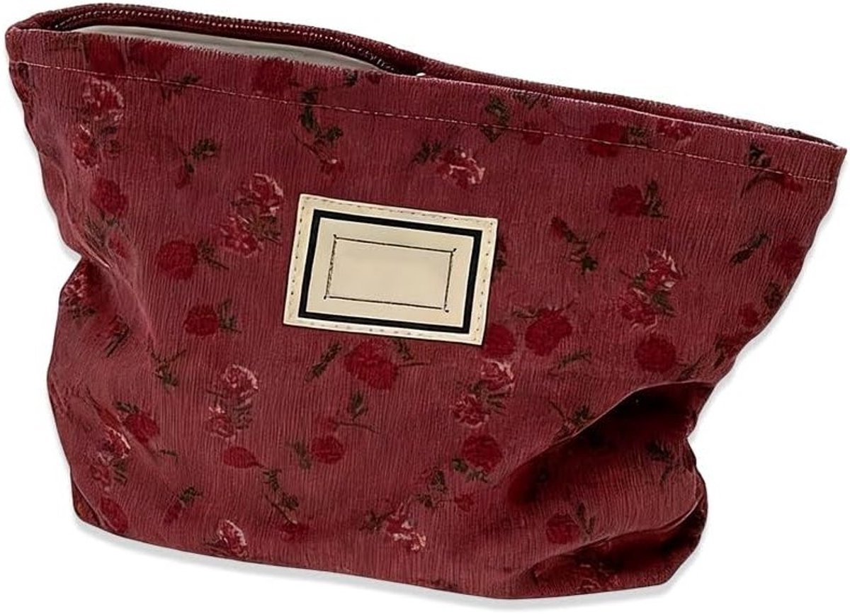 Multifunctionele Rozenbloem Make-up Tas voor Vrouwen - Draagbare Reistas met Rits voor Kerstcadeaus en Opberging van Schoonheidsproducten (Roze)