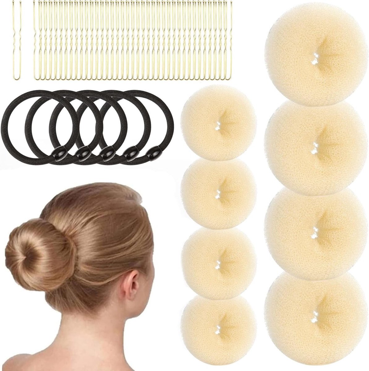 4-delige haarknotmaker voor kinderen, extra kleine haarknotset en 8-delige haarknottools voor creatieve haarstijlen