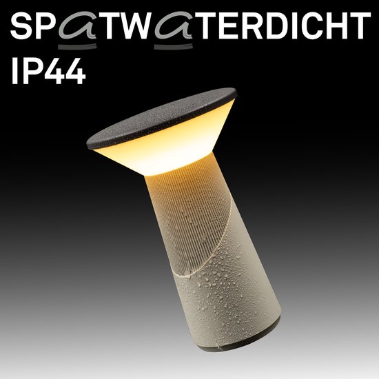 B.K.Licht Pilia - Tafellamp oplaadbaar - snoerloze lamp - dimbaar - met batterij - usb-c - Ø15 x 24cm - antraciet & brons metallic