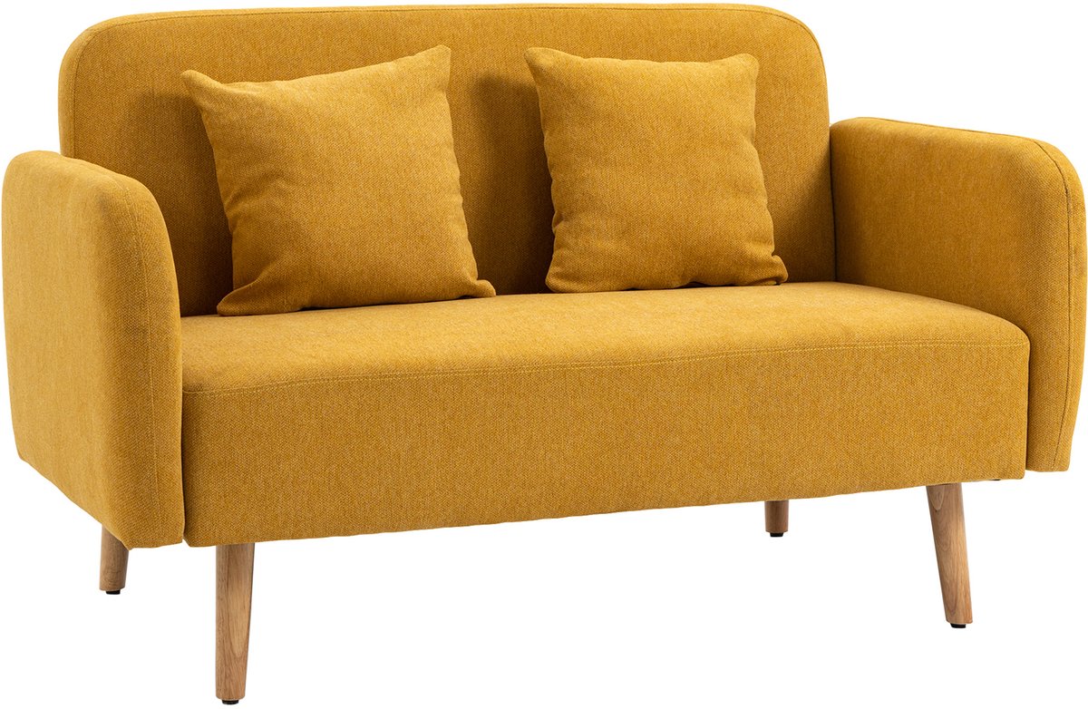 HOMCOM Doppelsofa mit Kissen und Anti-Rutsch Beinen 839-209