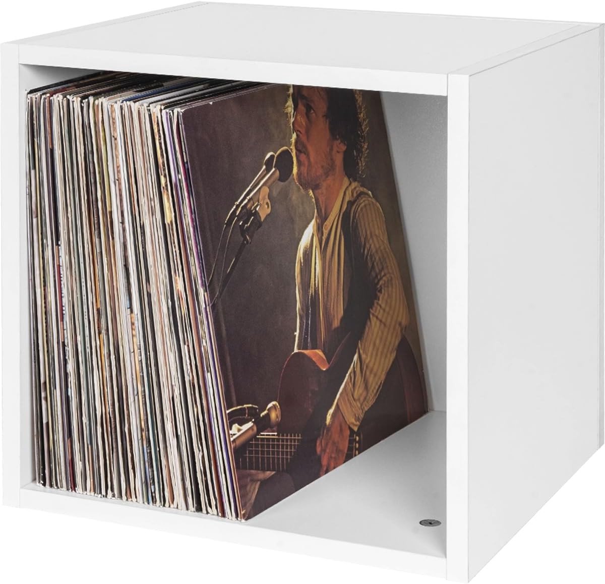 Record Box Zwart voor 110 Stukken - Stapelbaar, DIY Ontwerp, Ideaal voor CD Presentatie en Opslag