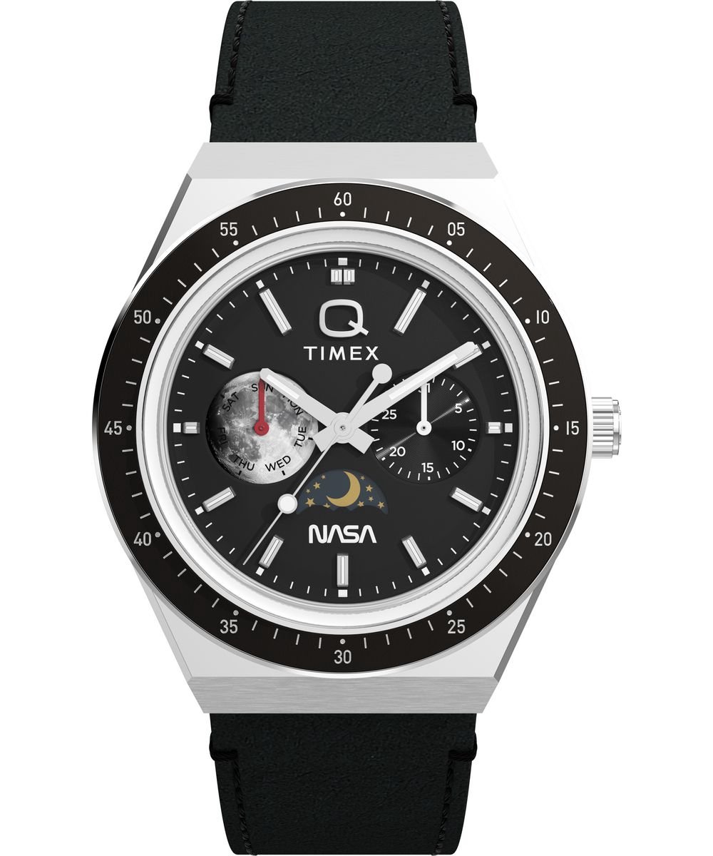 Timex Q Vintage-Inspired TW2Y56800 Horloge - Leer - Zwart - Ø 40 mm