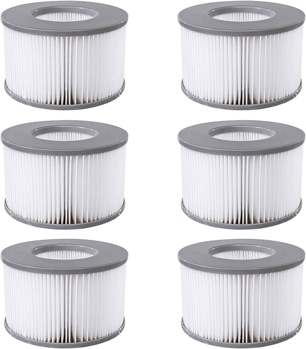 6 stuks reservefilters voor MSPA whirlpool - filterpatroon waterfilter - compatibel met MSPA FD2089 - opblaasbare zwembaden
