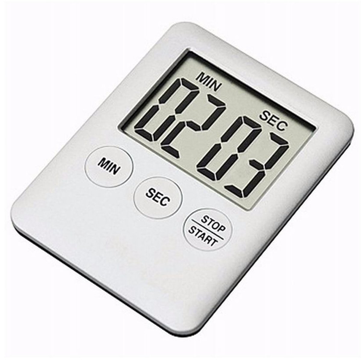 Ultradunne kooktimer, keukenwekker met aftelfunctie, pizzabakgereedschap - wit