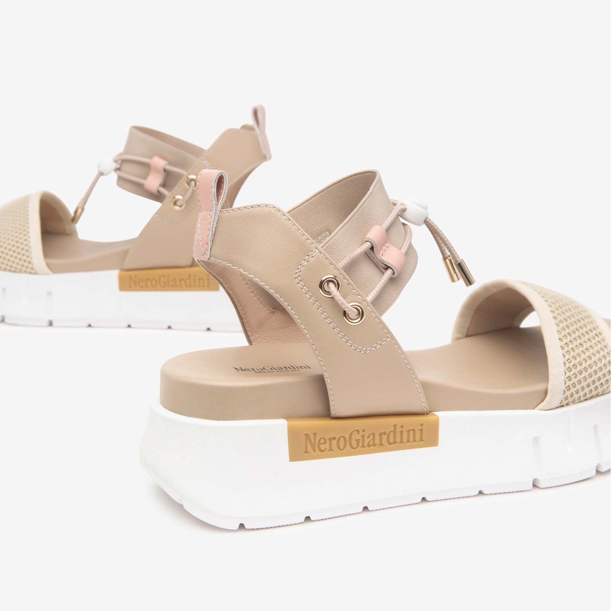 Nerogiardini Sandalen T.At1610 687 Tamigi Lino Elastico Beige Chiar T.Ne - Fashion Wear - Vrouwen