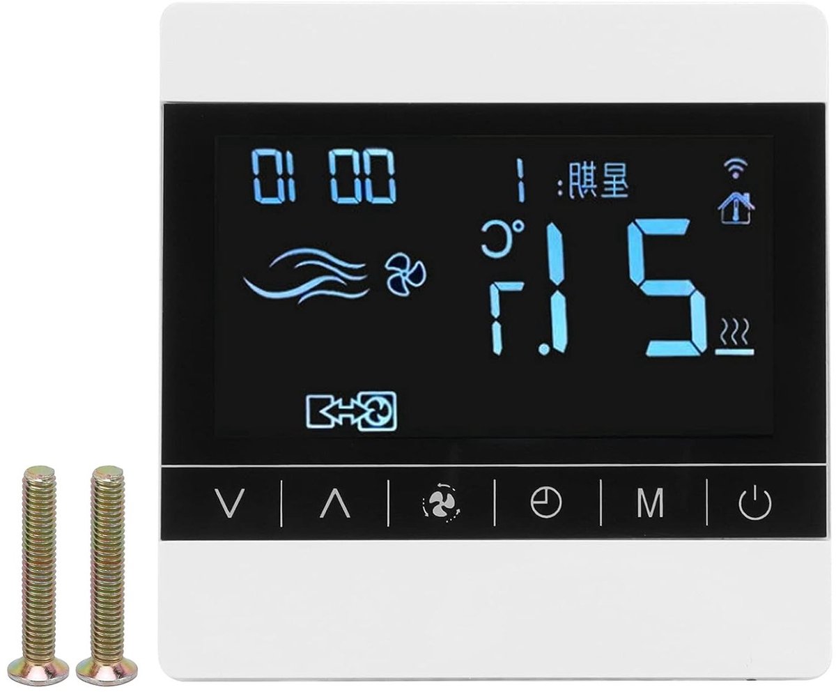 Thermostat LCD Fan Coil Air Conditioner Panel Switch Household Smart Temperature Controller AC 220V - ShopVlot