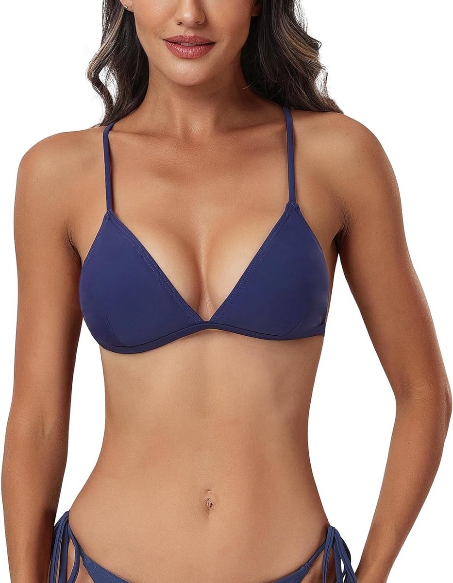 Triangle Bikini Top voor Dames met Push Up Effect, Halternek en Gevoerde Cups voor een Sexy Look