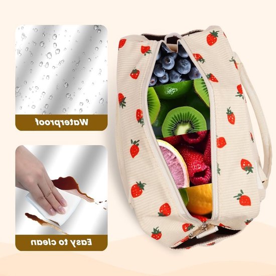 Geïsoleerde lunchtas 10,7 liter - Draagbare picknicktas met verstelbare schouderriem - Opvouwbare lunchbox voor werk, school en reizen van Merkloos — afbeelding 5
