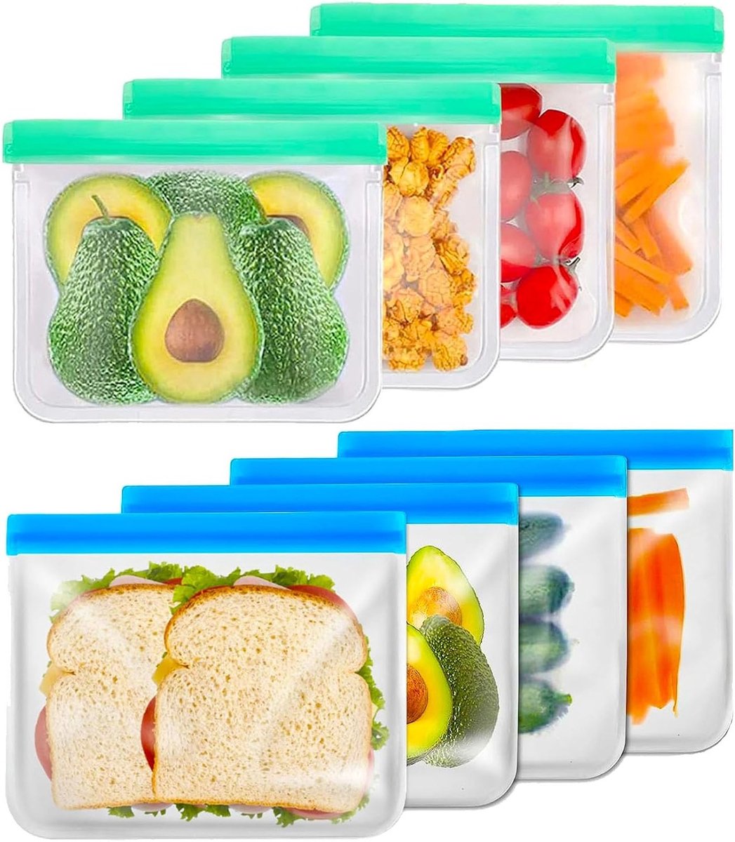 Herbruikbare voedselzakken voor lunch, snacks en opslag - BPA-vrij