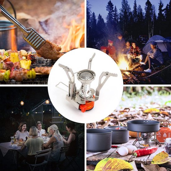 camping fornuis, 3900 W draagbaar winddicht camping gasfornuis mini brander met piëzo-ontsteking en draagtas voor picknick, backpacken, trekking (wit) van Merkloos — afbeelding 3
