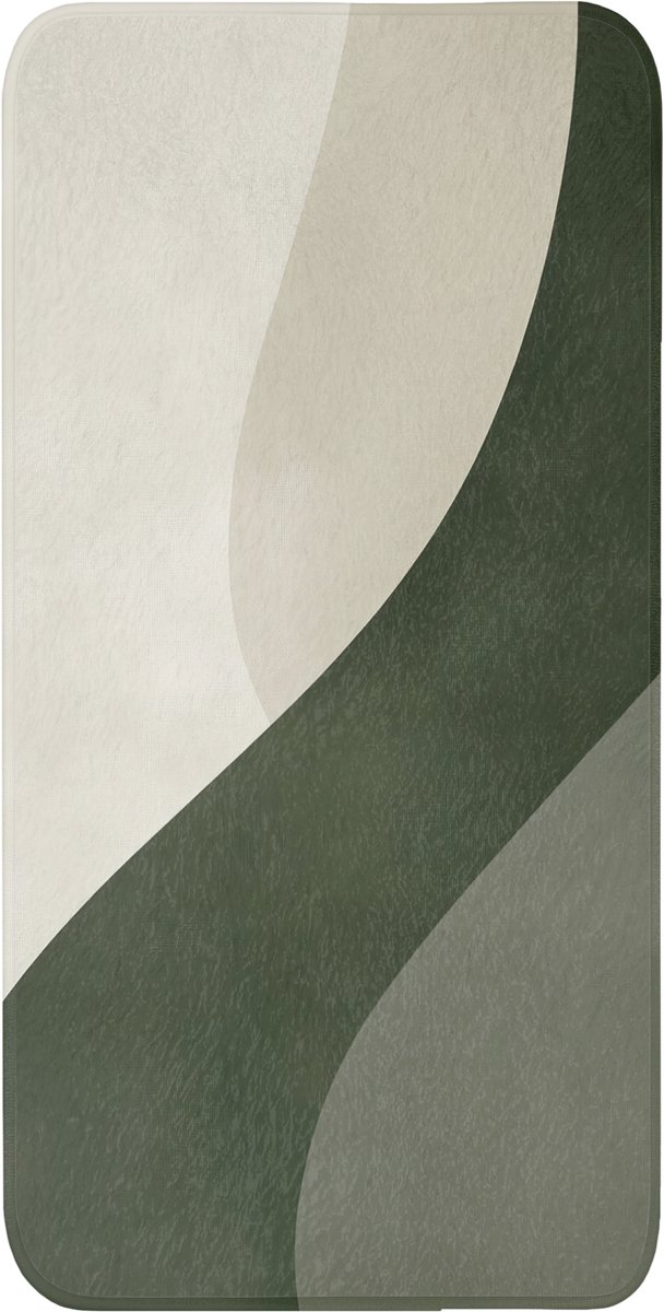 Badmat 60x120 cm - Antislip - Japandi - Groen - Abstract - Modern - Badmatten voor badkamer - Badkamermat - Douchemat - Badkamer mat