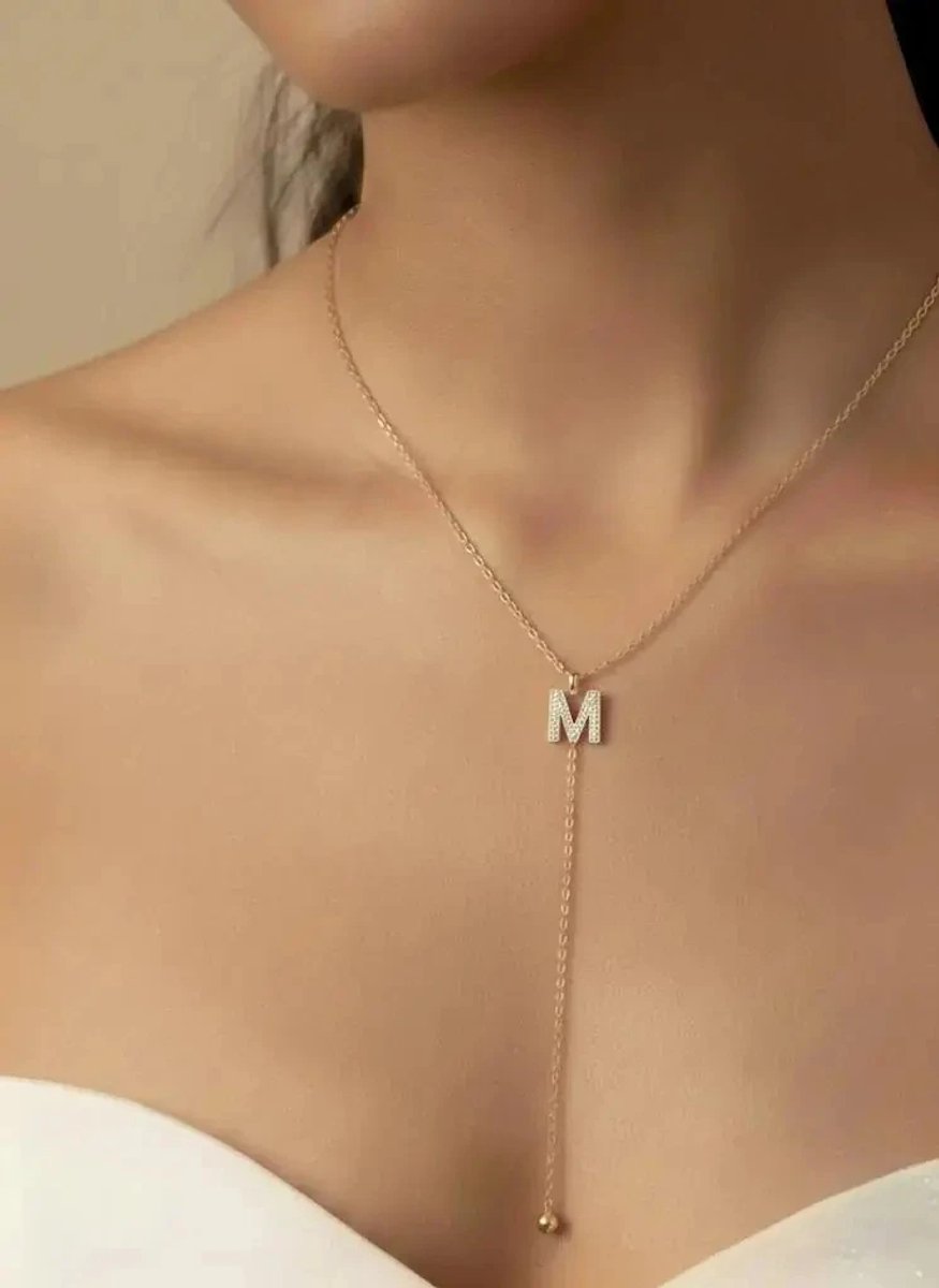 Dorvina 316L Staal Verkleurt Niet Hypoallergeen Duurzaam Sieraad Goudkleurig Y Model Zirkonia Letter M Letter Dames Ketting