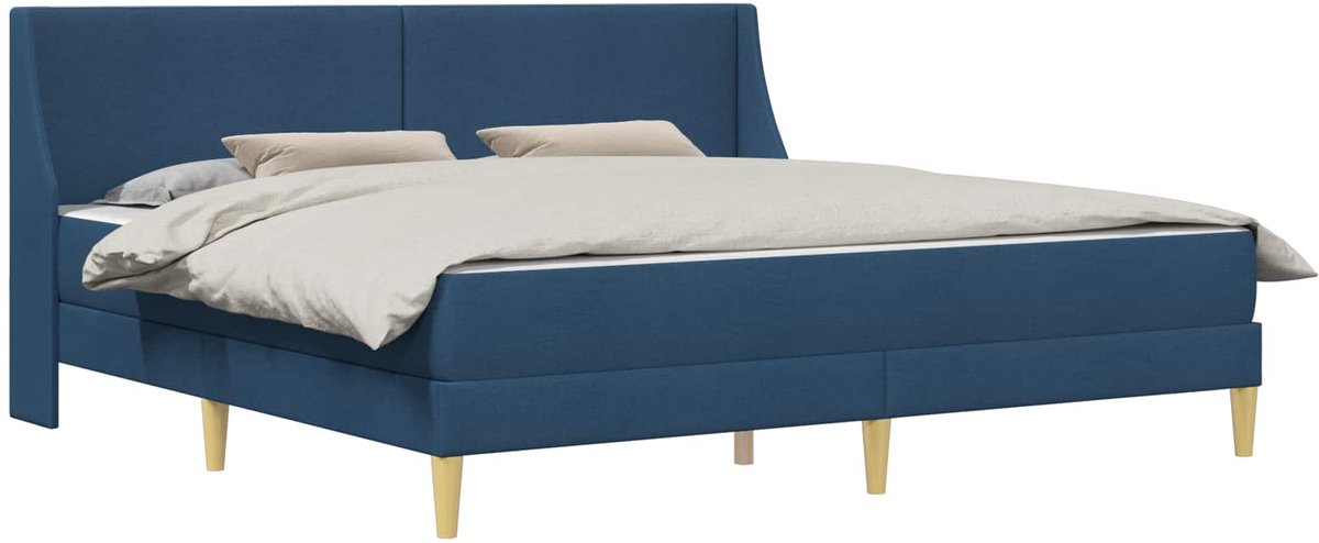 vidaXL - Bedframe - met - matras - met - hoofdeinde - Polyester
