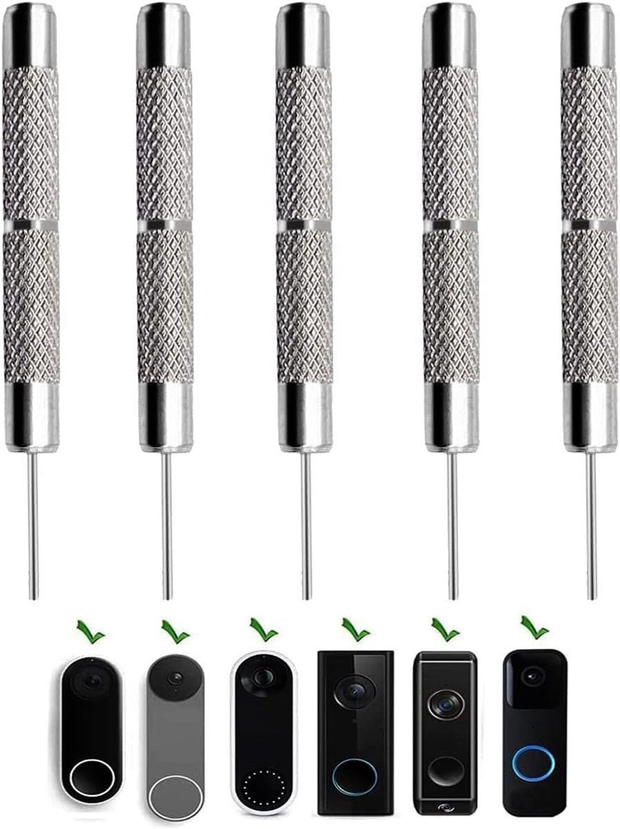 5 Stuks Verwijderingspin voor Deurbel, Beveiligingstool voor Video Deurbellen, Compatibel met Nest, Arlo en Eufy Deurbellen