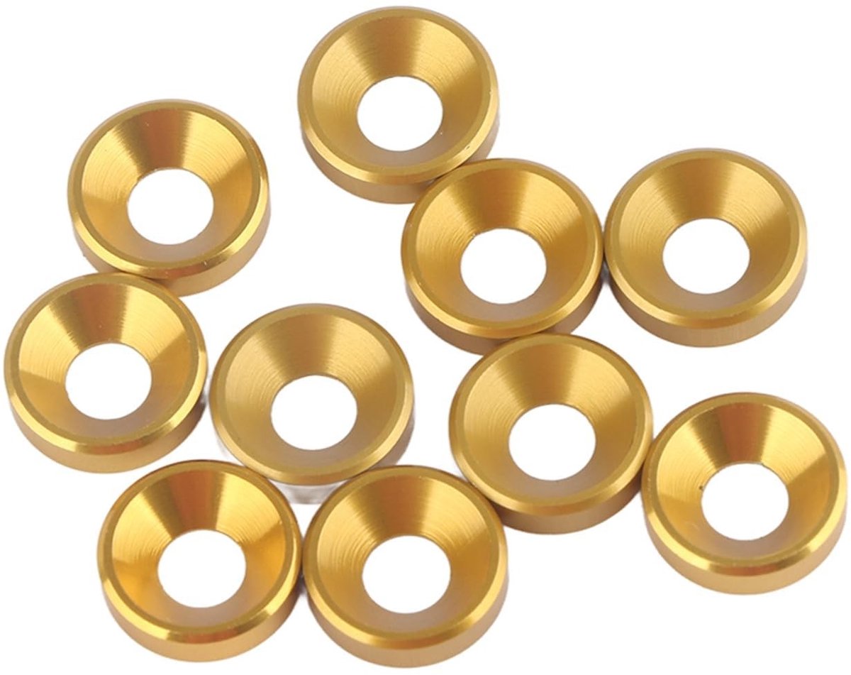 Dailygoods- Verzonken Kop Ringen 10 Stuks - M4 - Geanodiseerd Aluminium - Duurzaam - Hoge Weerstand - Geschikt voor Doe-Het-Zelf Projecten - Schroefring