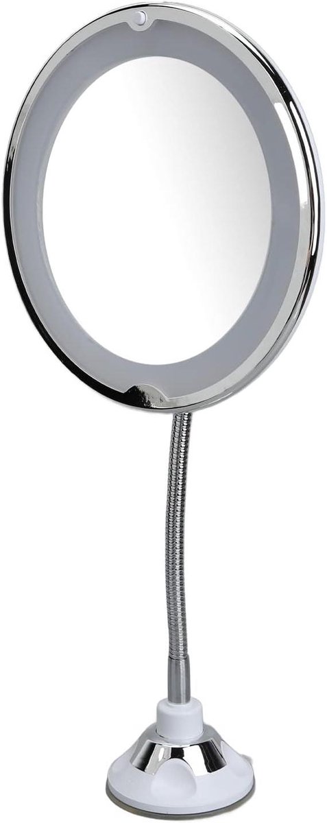 Make-up Spiegel - Vergrotende Spiegel - Gedetailleerde Verzorging - 10x Vergroting - 24x9 cm - Wit