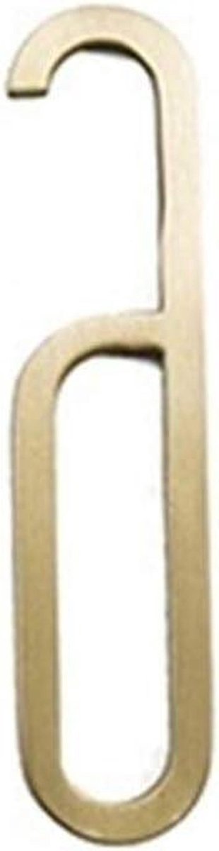 Huisnummer Messing - Adrescijfer Deur - Huis Herkenbaar - Scandinavische Stijl - 70mm Hoog - Nummer 6