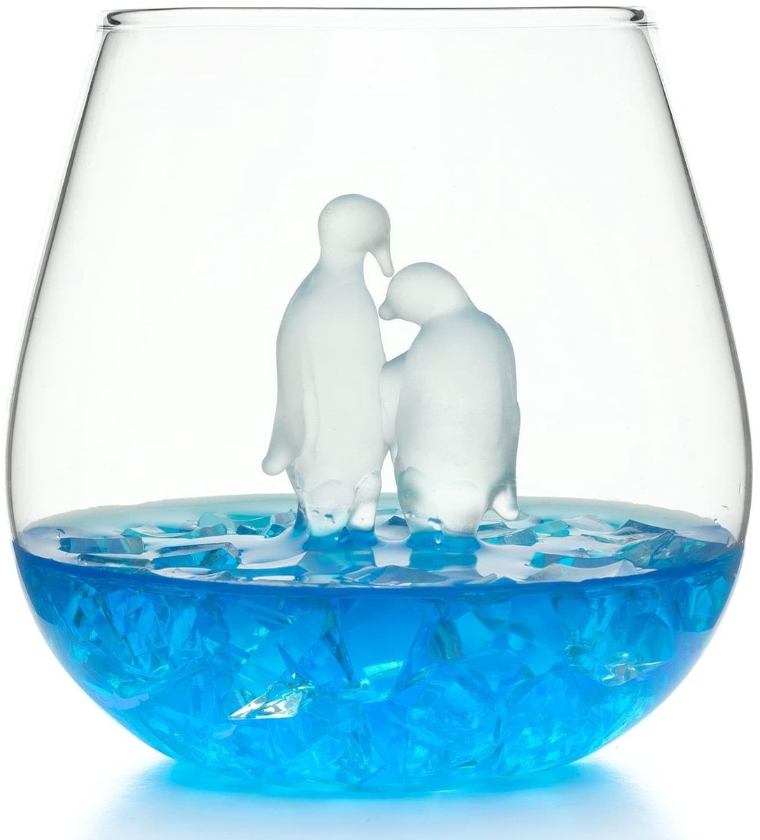 Dailygoods- Drinkglas 500ml - Pinguïn Ontwerp - Borosilicaatglas - Uniek - Geschenkdoos - Elegant - Whiskyglas