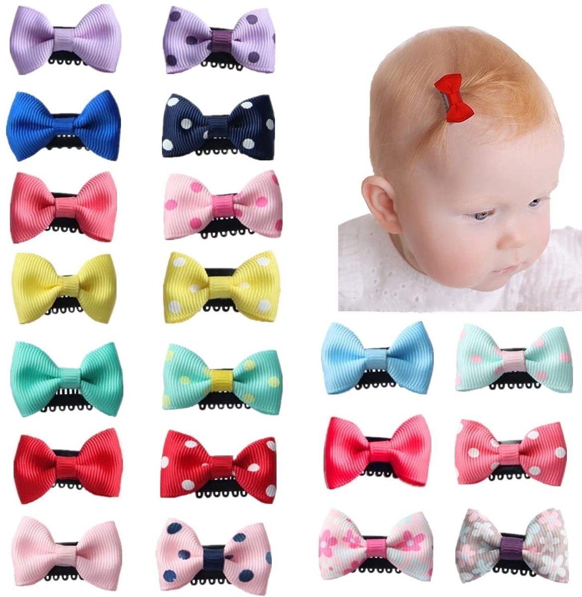 Dailygoods- Haarspeld Handgemaakt - Mini Haarspeld - 20 Stuks - Krokodillenklem - Fijne Haarspeld - Comfortabele Babyhaarspeld - Haarklem