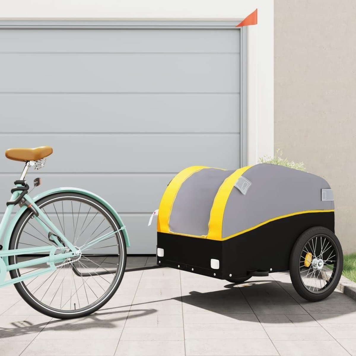 Fietskar - Ladingkar - Vervoer Boodschappen - 45 kg Draagkracht - N.v.t. - Zwart Geel