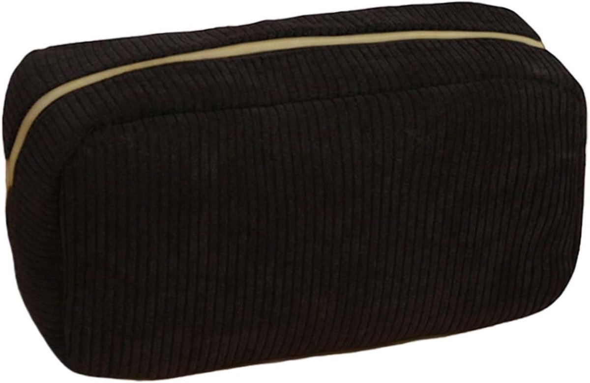 Pennenzak Etui - Schrijfwaren Tas - Spullen Organiseren - Koraalrib Materiaal - 22x11x7cm - Zwart