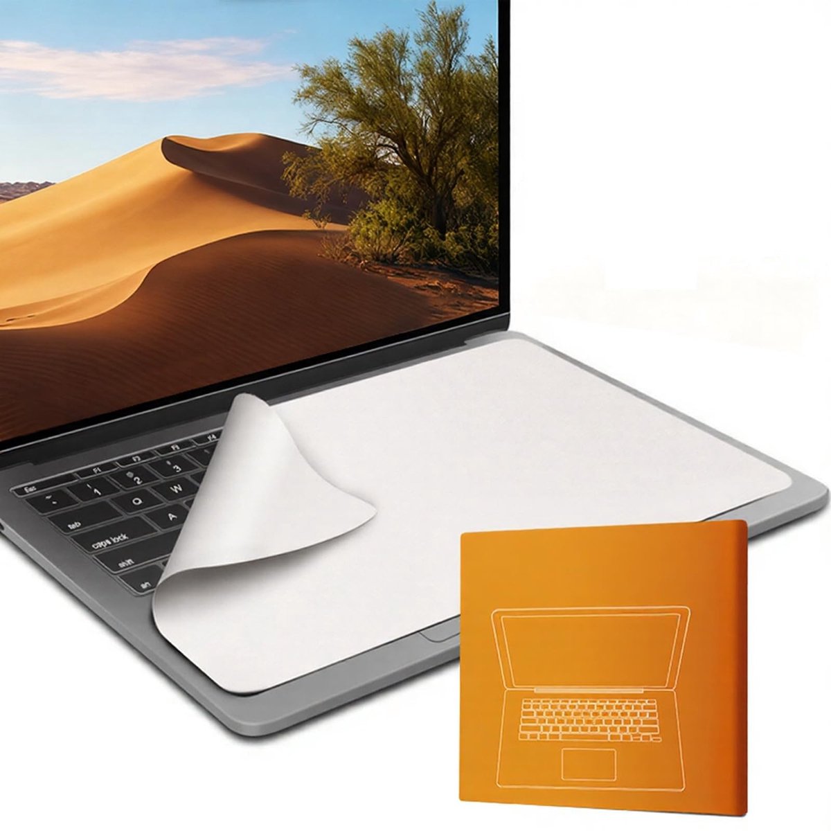 Dailygoods- Toetsenbord Bescherming Ultradun 0,4 mm - Microvezel Doek - Stof/Vlek Bescherming - Herbruikbaar - MacBook Pro/Air 15/16 inch - Nauwkeurige Lasersnede - Microvezeldoek