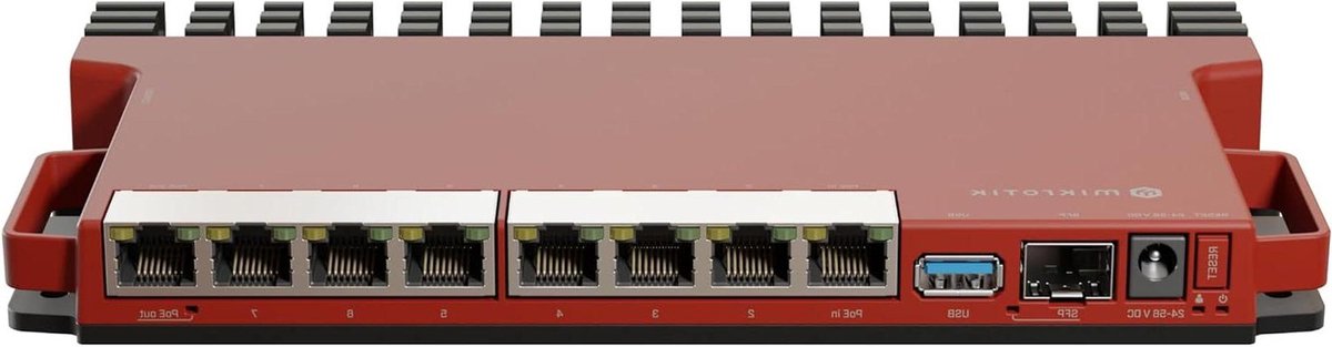 Netwerk Switch - Router Poorten - Netwerk Uitbreiding - 8 Gigabit Poorten - 220 x 125mm - Zwart