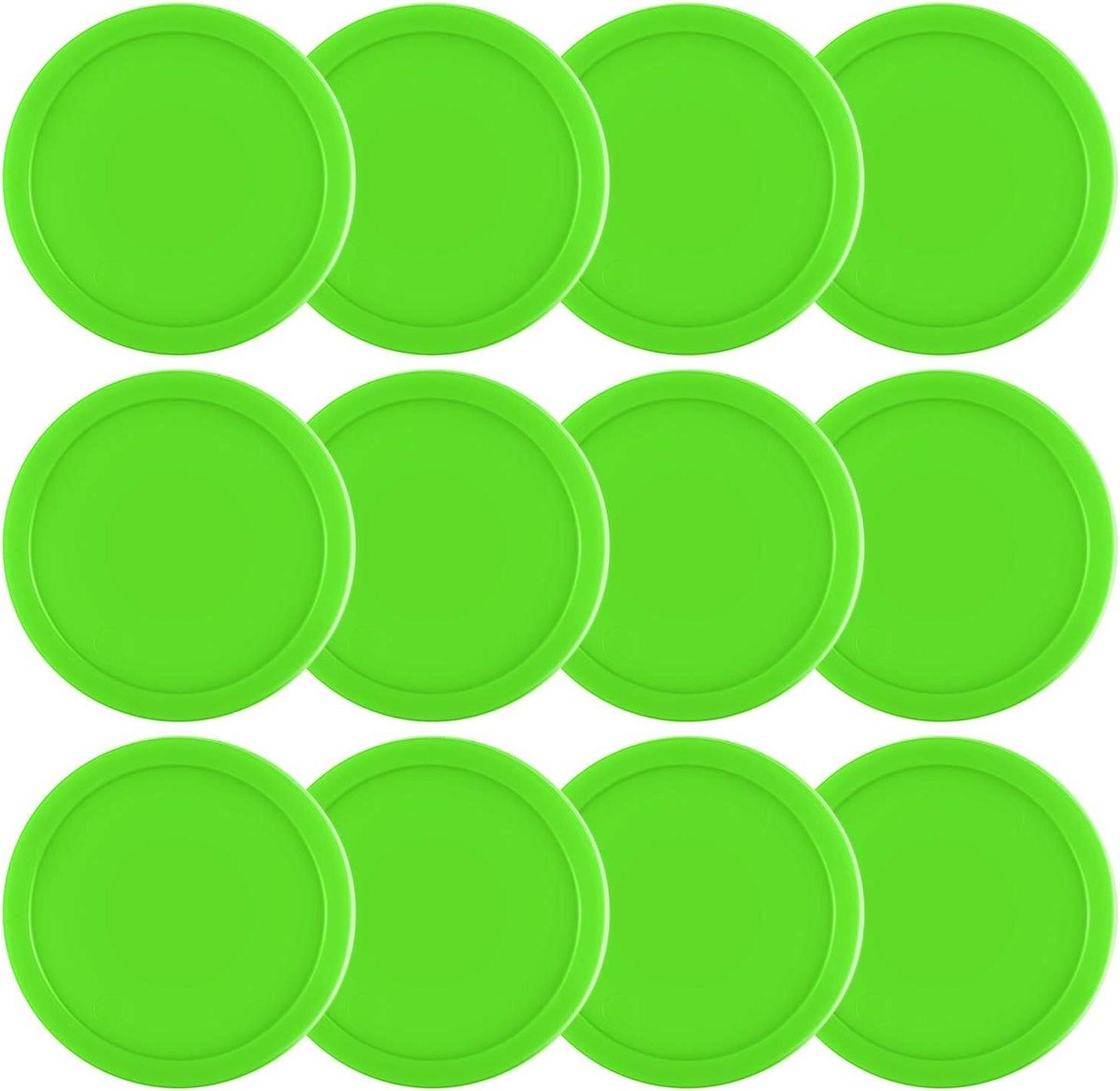 Air Hockey Pucks - Vervangende Schijven - Tafelspel Spelen - Zwaar Ontwerp - 12 Stuks - Groen