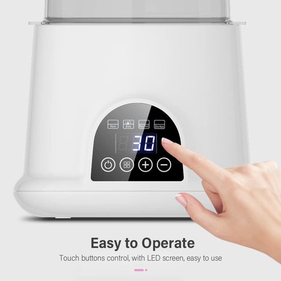 Multifunctionele Baby Fles Warmer Stoom Sterilisator Snelle Baby Voedsel Heater Grote Acity Adjtable Temperatuur Geluidsarm met LED-scherm — afbeelding 3