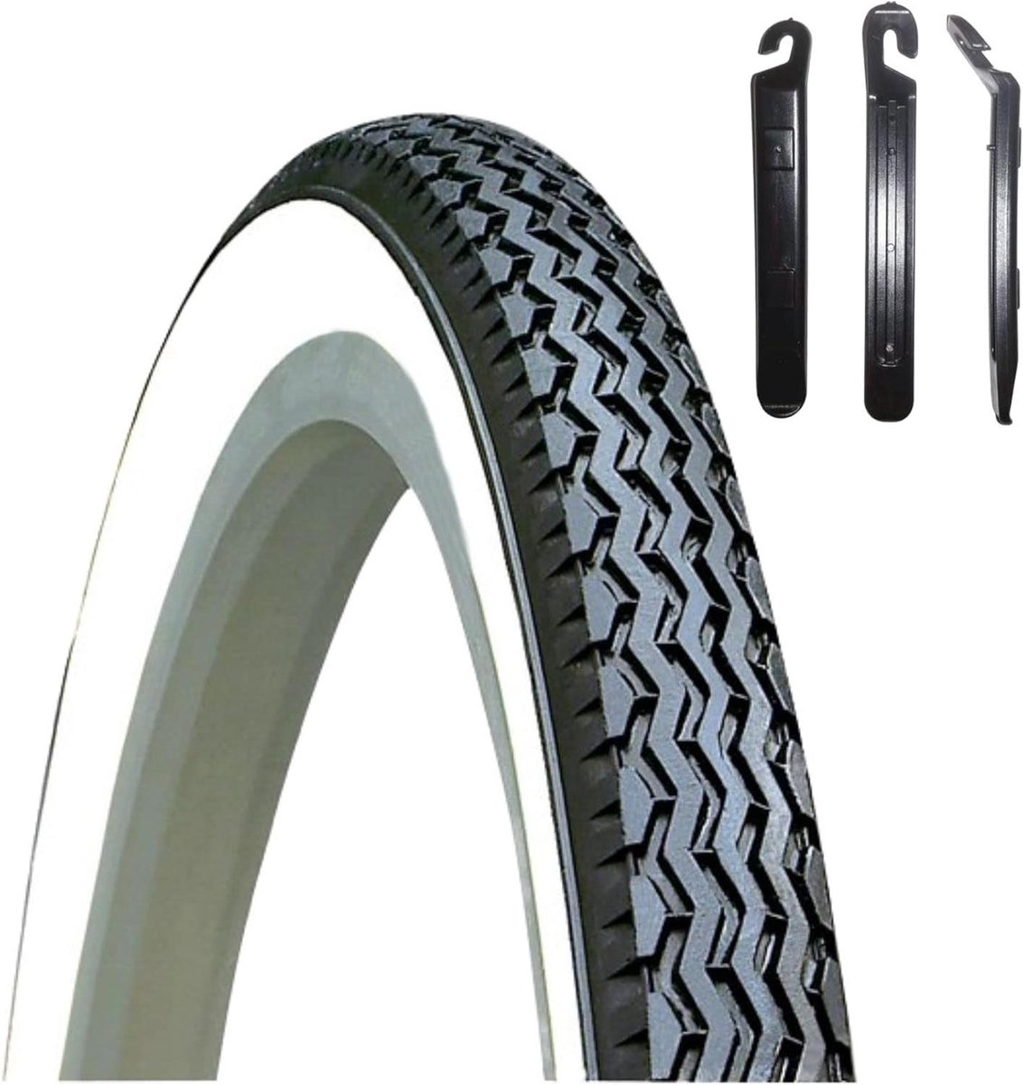 Fietsband - Banden - Fietsen - Inclusief bandenlichter - 26 inch - Zwart wit