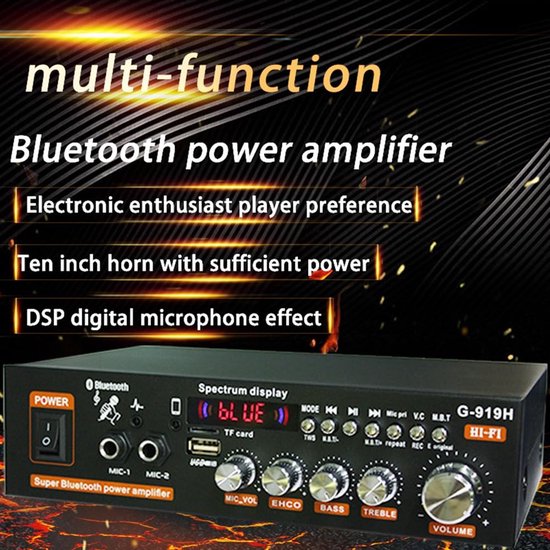Home Audio Versterker - Mini Hifi Receiver - Muziek Streamen - Draadloze Bluetooth 5.0 van home — afbeelding 2