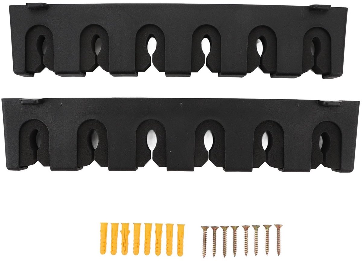 Dailygoods- Hengelhouder Ruimtebesparend - Wandgemonteerde Hengelrek - EVA-schuimbescherming - Organisatie voor Garages - Maximaal 6 Hengels Opslag