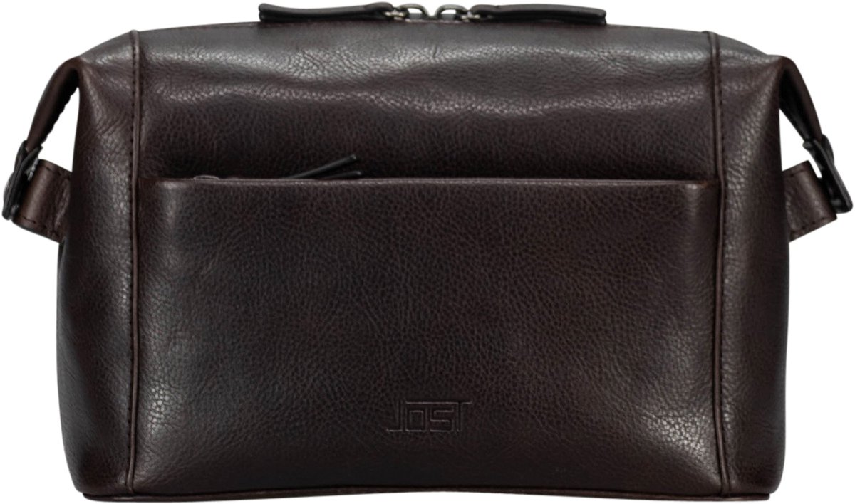 JOST toilettas London Toilet Bag Brown donkerbruin