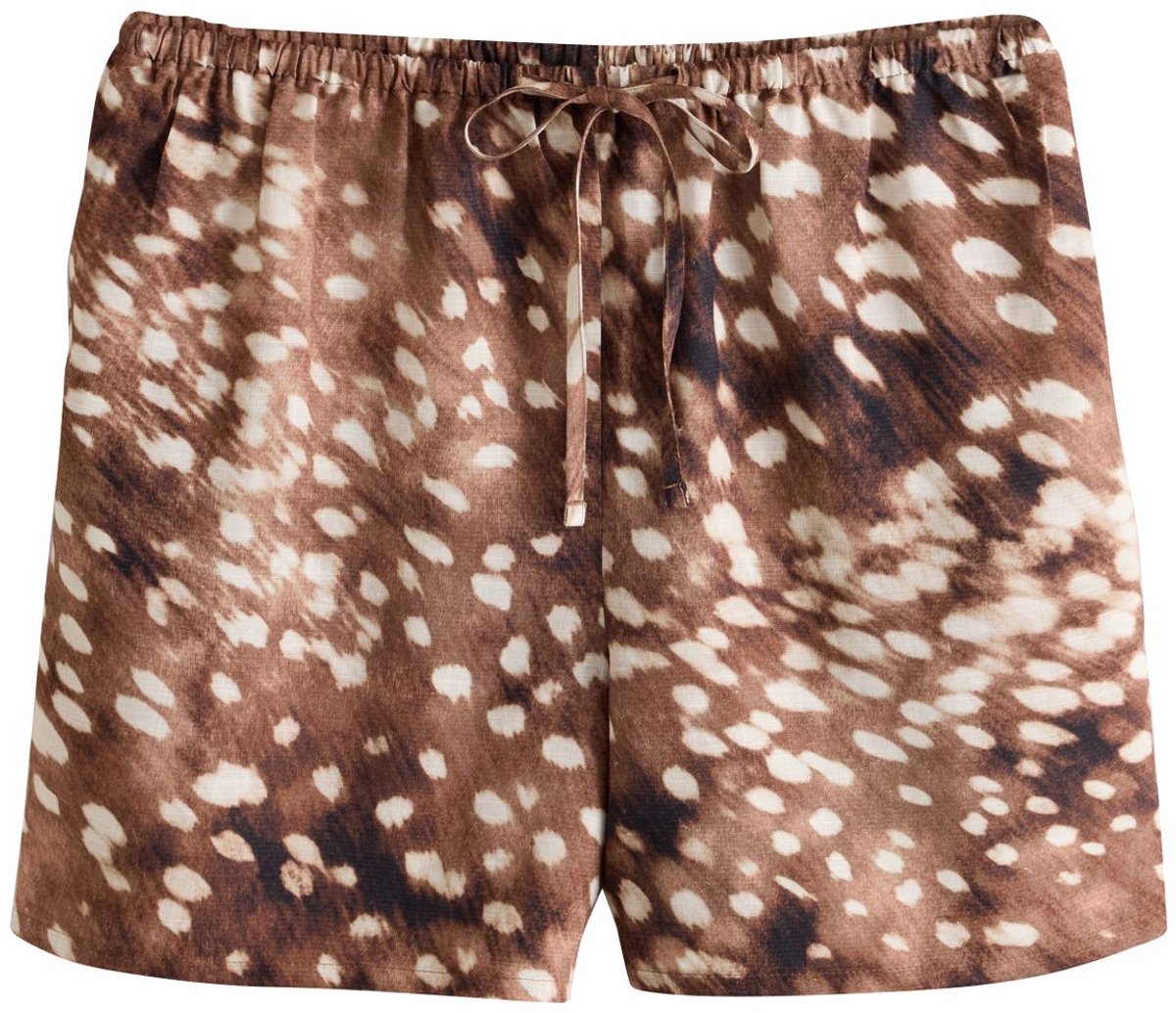 Next - Dames - Linnen short met elastische taille - Bruin