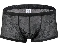 Dailygoods- Boxershorts Transparant Kant - Heren Ondergoed - Sexy Broekje - Lage Taille - Modieus Casual - Geschikt voor Alle Seizoenen