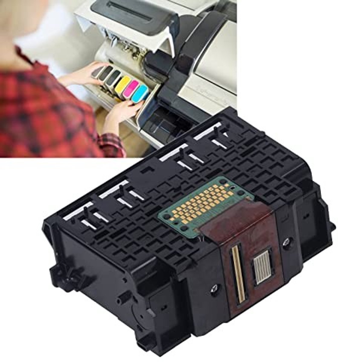 Dailygoods- Printkop - Geschikt voor QY6 0087 - Betrouwbare prestaties - Hoge nauwkeurigheid - Kleurafdrukken - Duurzaam UPVC materiaal - Eenvoudig te installeren - Printerkop