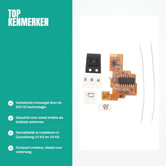 Dailygoods- Radiomodificatiemodule met Geheugenchip - SI4732 Chip - HF Korte Golf Volledige Bandontvangst - Dubbele Antennes - Geluidsversterker - Verbeterde Banddoorlaatfilters - Radiomodule van Dailygoods — afbeelding 2