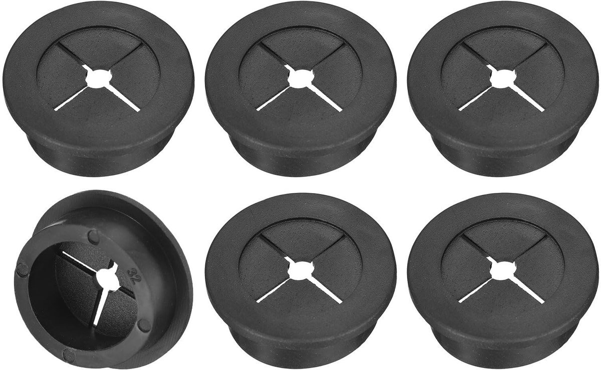 Dailygoods- Kabeldoorvoertule 32mm - Rubber - 6 Stuks - Flexibele Kabelgatafdekking - Draadorganizer - Duurzaam Materiaal - Kabeldoorvoer