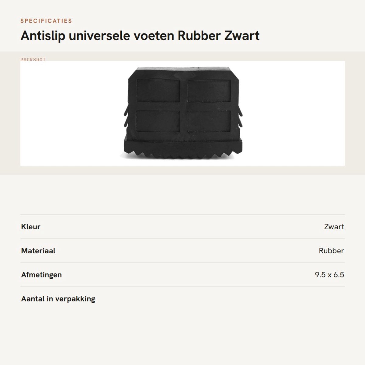 Dailygoods- Antislip Voeten - Rubber - 2 Stuks - Diepe Ribben - Voor Huishoudtrap - Veilig en Duurzaam - Afmetingen 6 x 4,5 x 2,2 cm - Trapvoetjes