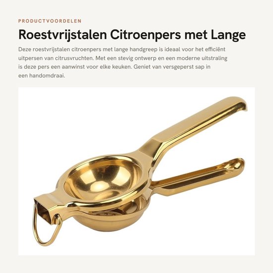 Dailygoods- Citruspers Handpers - Roestvrij Staal - Versterkte Afdichtingen - Voor Citroen/Limoen/Citrusvruchten - Efficiënt Koken - Modern/Retro Design - Sapcentrifuge van Dailygoods — afbeelding 5
