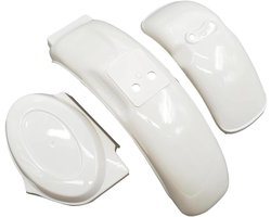 ACHTER SPATBORD Motorcycle Voorspatbord Plastic Guard Kuip Kits Fit Voor Honda Z50 AJR MiniMonkey Crossmotor(Full Set White)