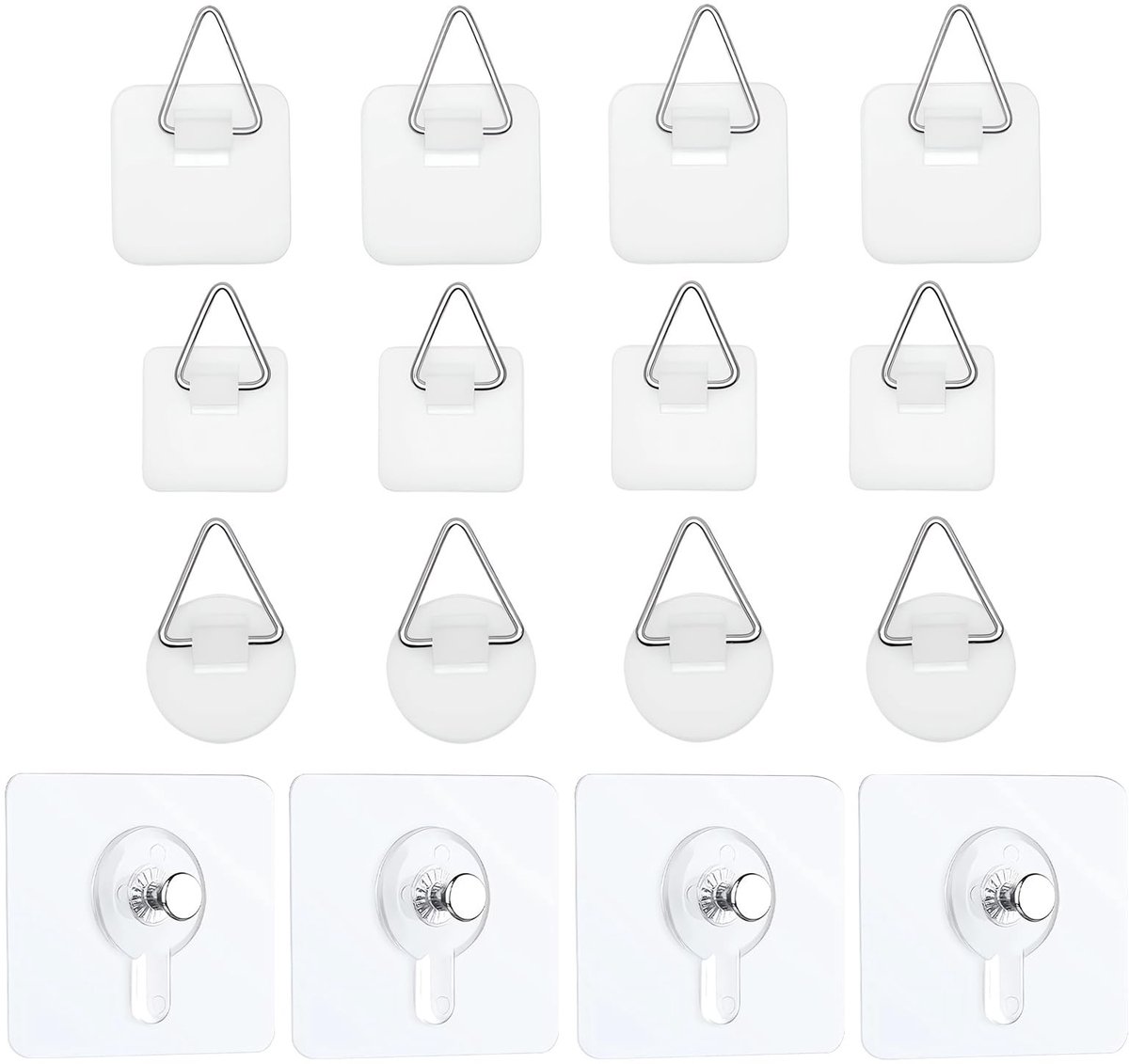 Dailygoods- Wandhaken 16 stuks - Zelfklevend - Fotohaak - Wandbevestiging zonder boren - Robuust kunststof - Ideaal voor schilderijen