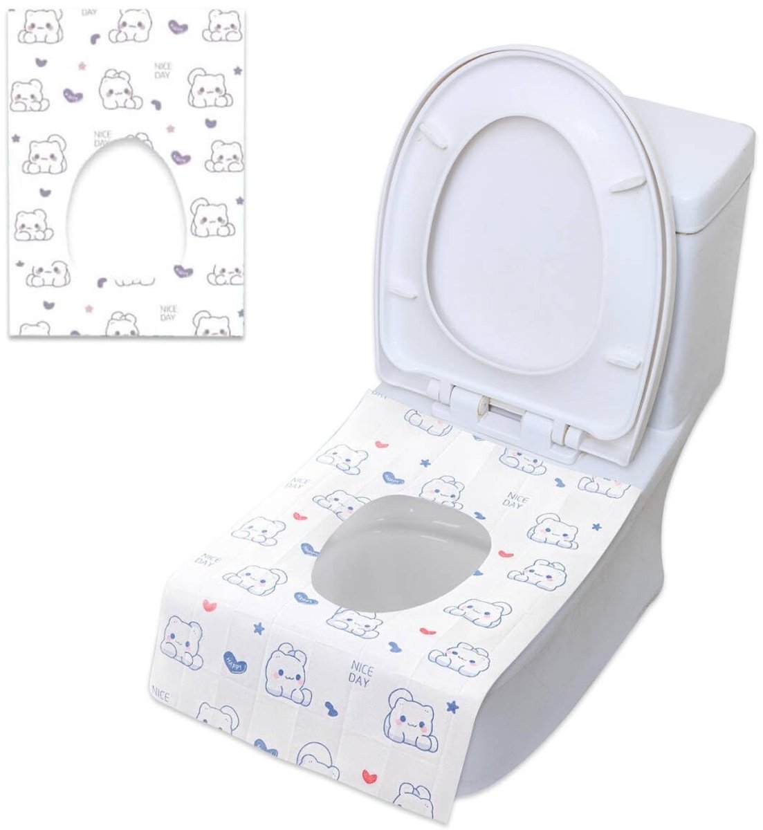 Dailygoods- WC-Brilbekleding Antibacterieel - Wegwerp - 30 Stuks - Kussen met Printpatroon - Hygiënisch - Duurzaam Materiaal - 40 x 60 cm - Toiletstoelhoes