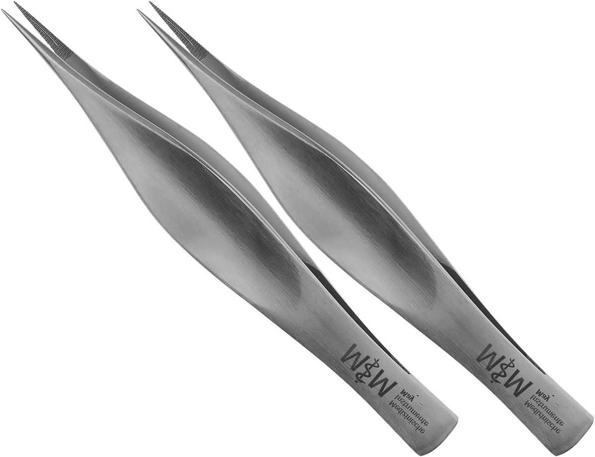 Technische Pincetten - Modelbouw Pincet - Precisie Werk - Roestvrij Staal - 2 Stuks 11.5cm - Zilver